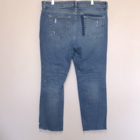 TOMMY Hilfiger boyfriend ripped jeans high waist ankle size 12 - Picture 5 of 12